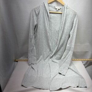 Athleta Gray Hooded Cardigan Sweater Women's Size M Thumbhole Sleeve Lightweight